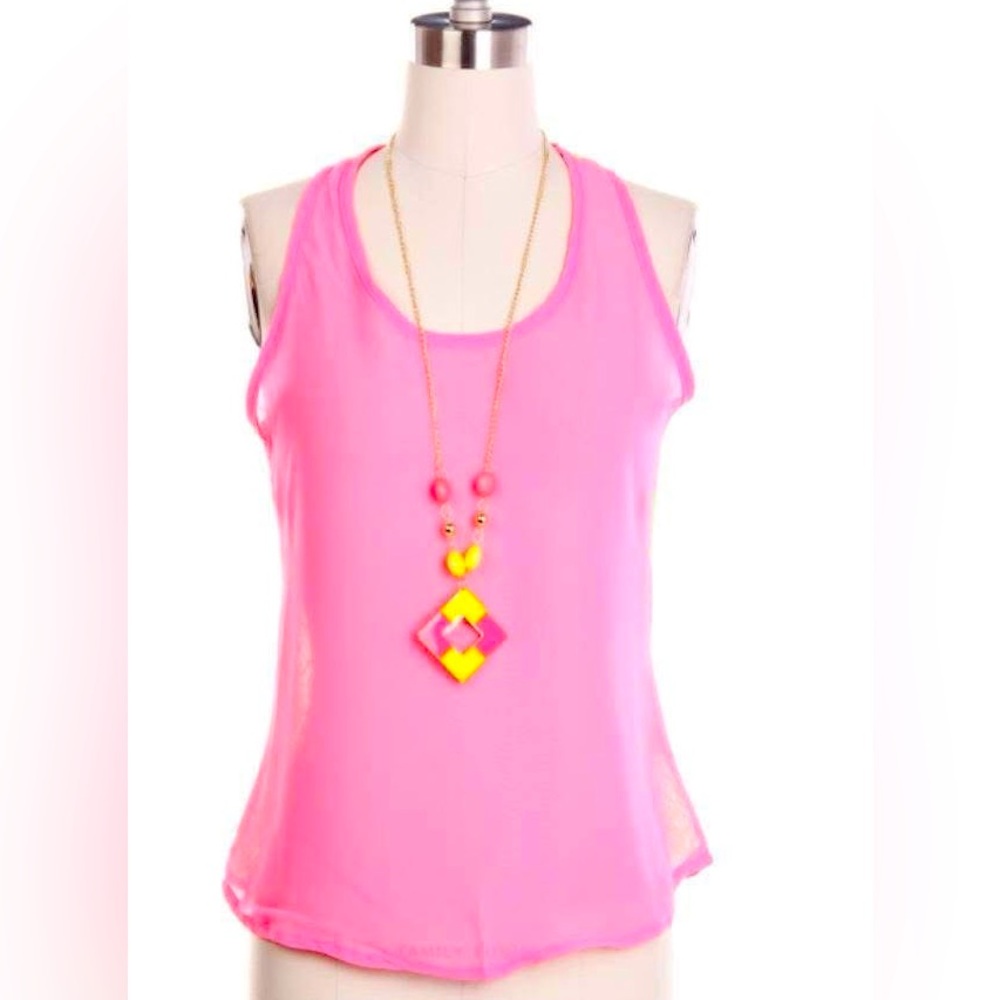 Vibrant Pink and green Women's Tank Top